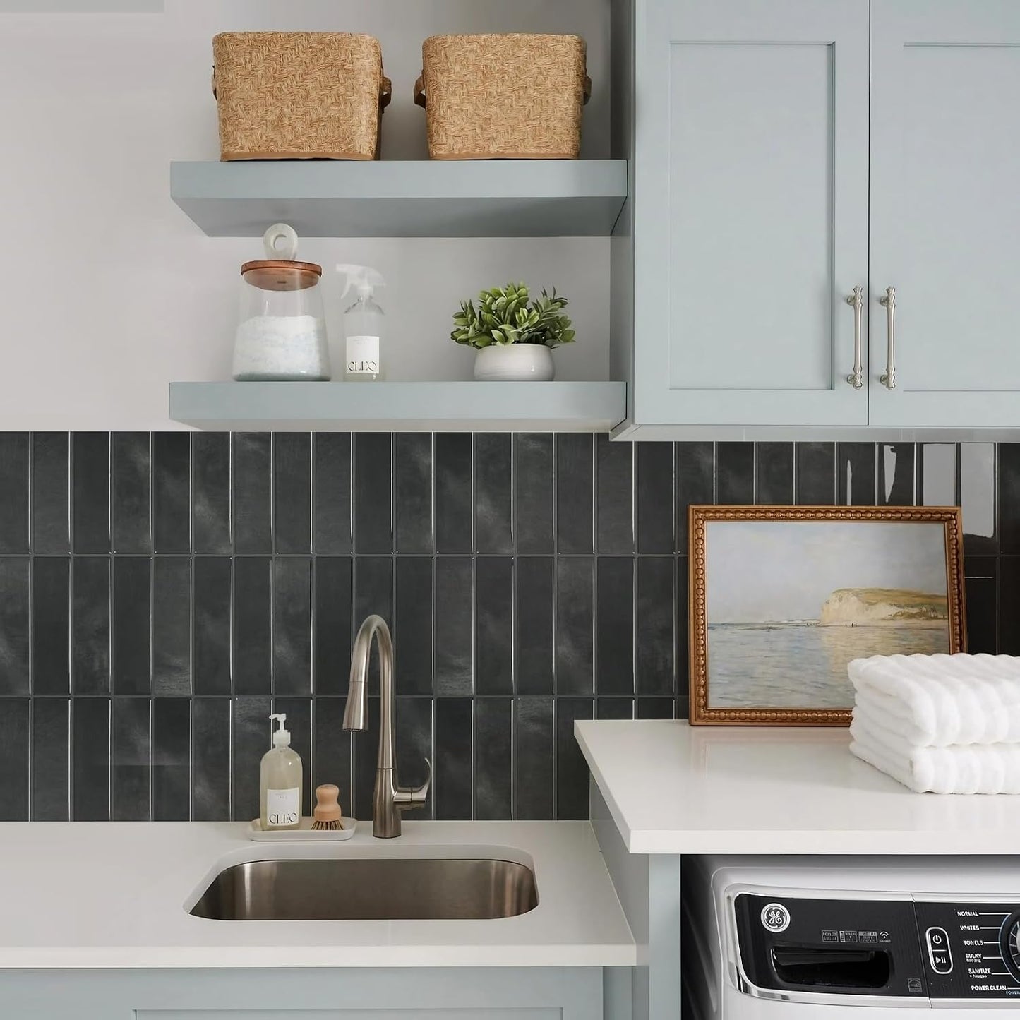 STICKGOO 10-Sheet Peel and Stick Backsplash Tile, Self Adhesive Vinyl Wall Tiles, Stick on Backsplash for Kitchen and Bathroom(Thicker Design)