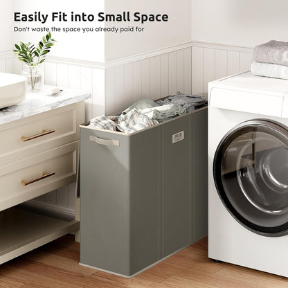 SOLEDI 180L Laundry Hamper 3 Section, Extra Large Laundry Hamper with Lid, Dirty Clothes Hamper with Sturdy Handle, Large Laundry Basket Organizer for Laundry Room, Bedroom, Hampers for Laundry