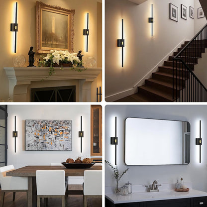 Eneru Battery Operated Wall Sconce Lights - 10000mAh Rechargeable Wireless Wall Sconces Set of Two with Touch and Remote, 360° Rotate, 4 Colors LED Wall Lamp for Living Room Bedroom Hallway (Gold)