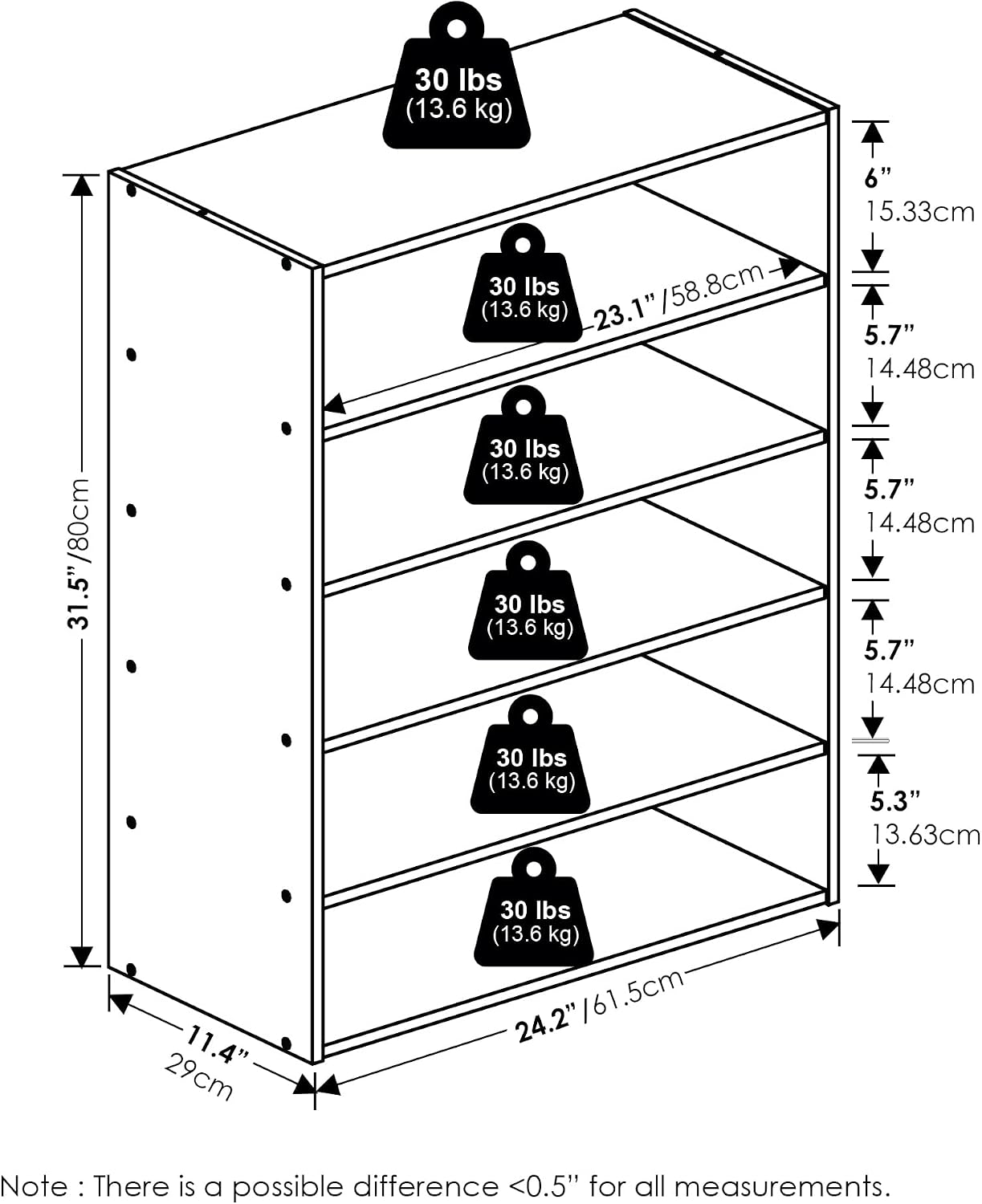 Furinno FANO Shoe Rack, 24-Inch Width 2-Tier Shoe Organizer, Stackable Shoes Storage, 11.7 x 24.2 x 11.7, for Closet Entryway, Office, Garage, Amber Pine