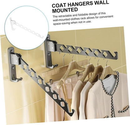 Alipis Clothing Drying Rack Foldable Towel Holder Wall Mounted Garment Hanger Space-Saver Easy Installation White