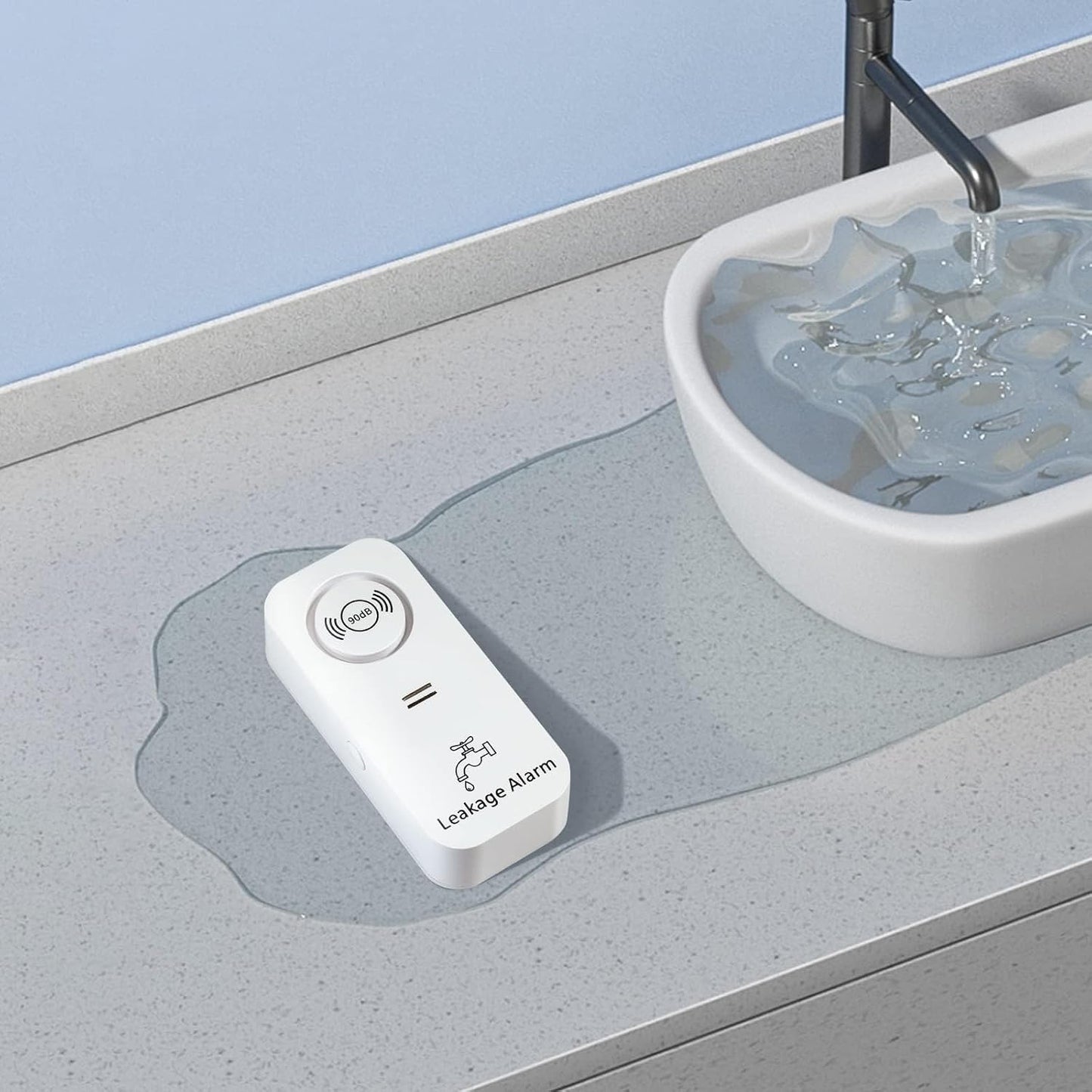 TOWODE Water Detectors Wireless 90dB Alarm Sensor, Sensitive Leak and Drip Alert for Kitchen Bathroom Basement (3 Pack)