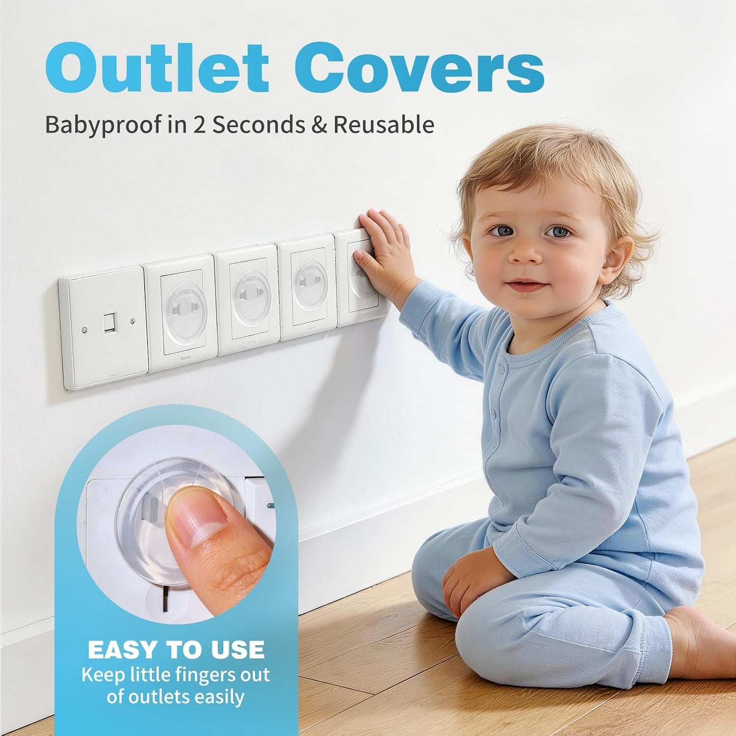 Inaya Complete Baby Proofing Kit - Child Safety Hidden Locks for Cabinets & Drawers, Adjustable Safety Latches, Corner Guards and Outlet Covers - Baby Proof Pack to Keep Your Child Safe at Home
