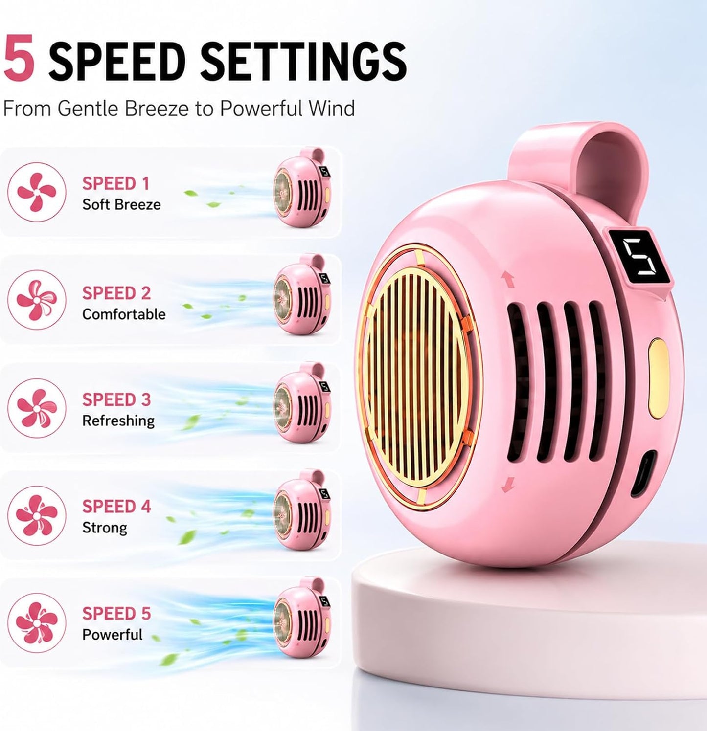 Portable Rechargeable Fan, Mini Rotating 360° Stylish Fan, Clip-On Bladeless Fan, Suitable For Home Use And Travel, As Well As A Daily Gift