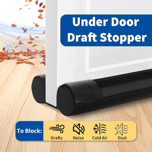 Under Door Draft Blocker, Adjustable Door Draft Stopper for Bottom of Doors, Double-Sided Block Fits 29" to 36" Doors, Block Cold Air, Noise and Dust, Easy to Install, Ideal for Home and Apartment