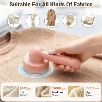 DBC Fabric Shaver & Lint Remover for Clothes, Sweaters & Furniture - 6-Leaf Blade, 3 Speeds, 2H Runtime, Portable Design Perfect for Travel, Includes 2 Extra Blades