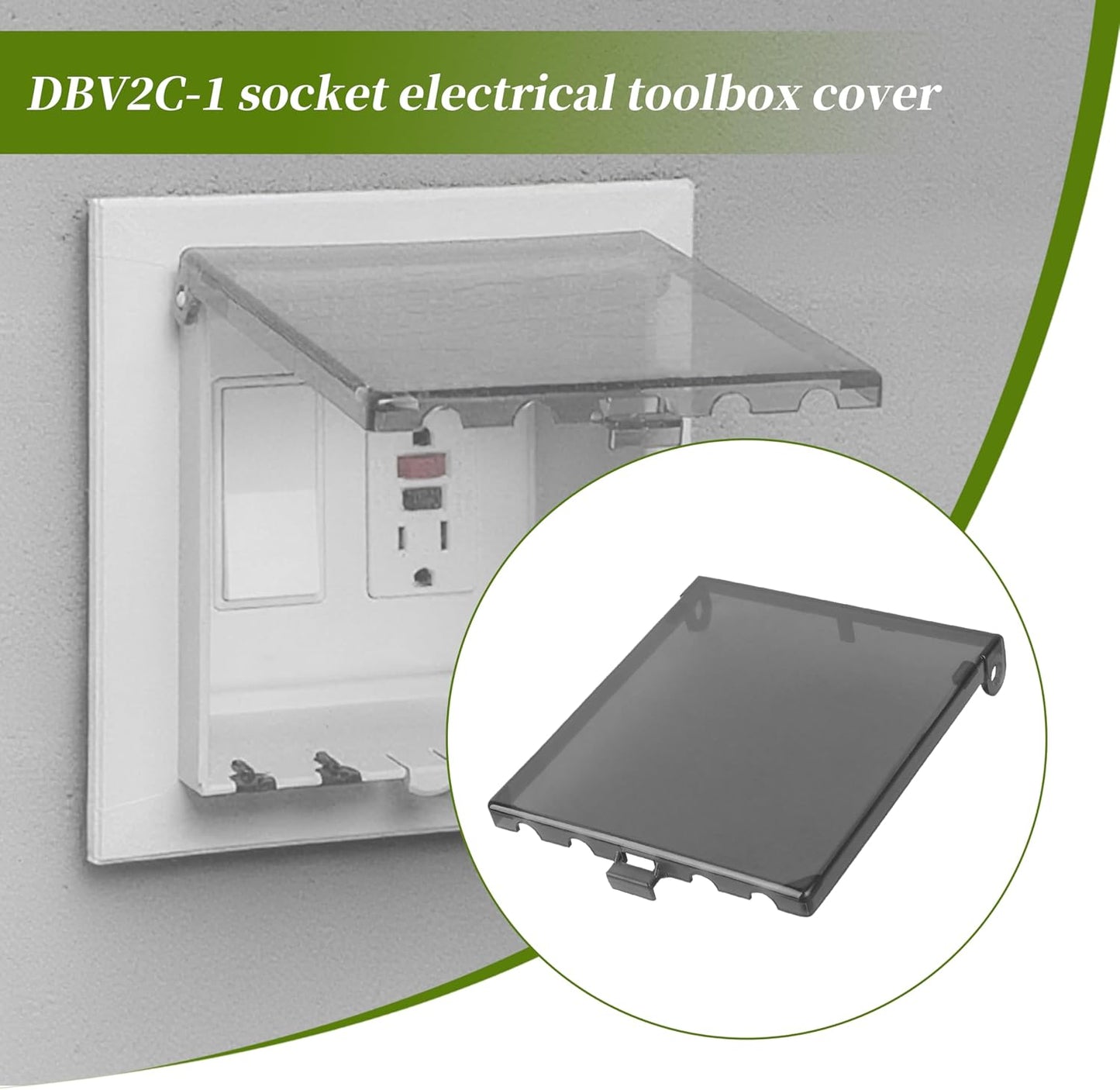 DBVC-1 Extra Duty Replacement in-Use Cover for Wet Locations,Type 3r Enclosure Cover for DBVR1C/DBVS1C/DBVM1C/60VC 1-Gang (Vertical) in Tool Box Electrical Outlet Box - Clear 3pcs (DBVC1-3)