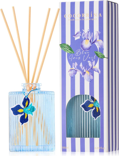 COCORRÍNA Reed Diffuser, White Magnolia Scent Oil Diffuser, 6.09 fl oz, 8 Reeds, Long-Lasting Home Fragrance, Bathroom Bedroom Office & Shelf Decor