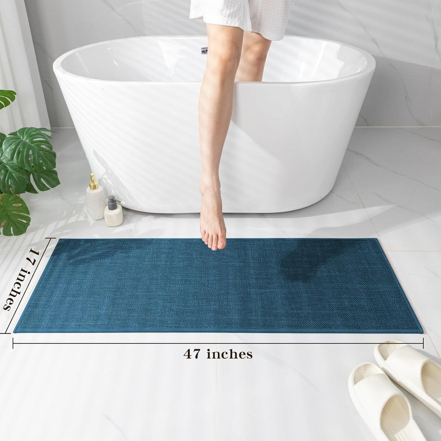 chakme Bathroom Rugs Mat 24x17, Ultra Thin Non Slip Bath Mat Small Quick Dry Absorbent Bath Mat for Bathroom Floor, (Dark Beige, 24"x17")