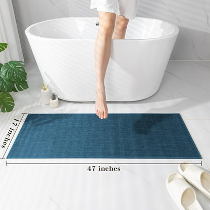 chakme Bathroom Rugs Mat 24x17, Ultra Thin Non Slip Bath Mat Small Quick Dry Absorbent Bath Mat for Bathroom Floor, (Dark Beige, 24"x17")