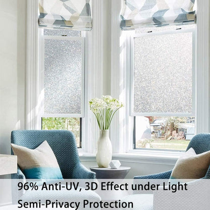 Finnez Frosted Privacy Window Film - Static Cling No Adhesive, Reusable & Easy to Remove, Decorative Glass Film for Home Bathroom Office Door, Crystal Clear 17.5 x 78.7 inches