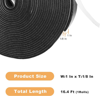 Weather Stripping Door Seal Strip for Doors and Windows, 1In x 1/8In x 33Ft x 2 Roll Foam Insulation Tape Self Adhesive,Sound Proof,Weatherstrip,Pipe Cooling, Air Conditioning Seal Strip - Colors B