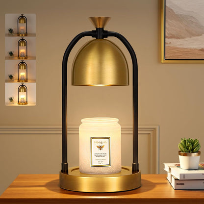 Hong-in Candle Warmer Lamp - with Timer & Dimmer, Modern Home Decor House Warming Gifts Wax Melt Warmer for Jar Candles, Cozy Birthday Gift for Women Mom (Black)
