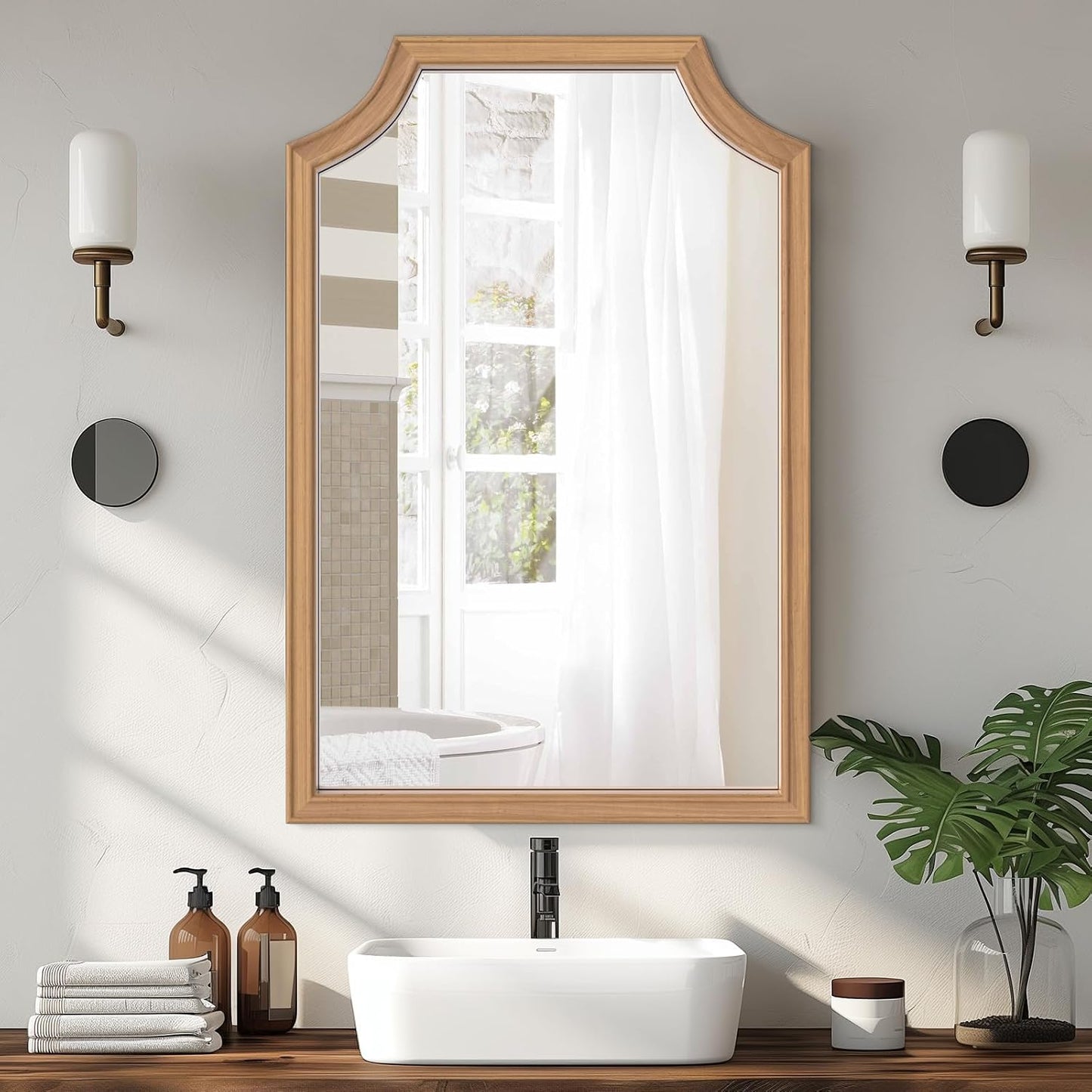 WallBeyond Full Length Mirror Wall Mounted 65"x22", Rustic Wooden Frame Floor Mirror, Large Full Body Mirror for Bedroom, Leaning or Hanging Against Wall, Natural