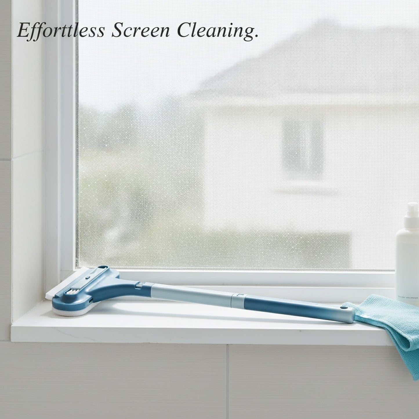 Sturdy PP Plastic Double-Sided Window Screen Brush, 13-Inch Squeegee Tool for Efficient In-Place Mesh Cleaning