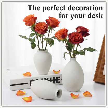 8 Pcs Bud Vases Small Ceramic Vase Modern Farmhouse Home Decor Mini Ceramic Decor for Dining Tables Living Rooms Shelves Bookshelves (Classic)