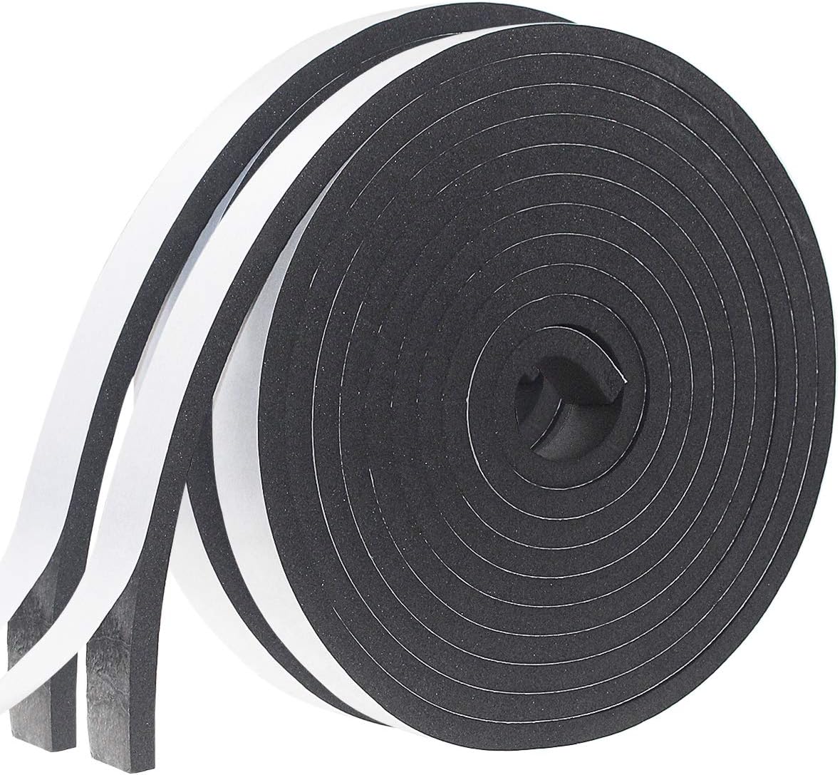 Weather Stripping Door Seal Strip for Doors and Windows, 1In x 1/8In x 33Ft x 2 Roll Foam Insulation Tape Self Adhesive,Sound Proof,Weatherstrip,Pipe Cooling, Air Conditioning Seal Strip - Colors A