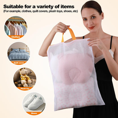 Kimmama Laundry Mesh Wash Bags, Garment Bag for Washing Machine, 2XXL | Honeycomb Laundey Bags for Sheet, Throw Blanket, Curtain, Cushion Cover, Comforter, Tumble Dryer Safe, Extra Large