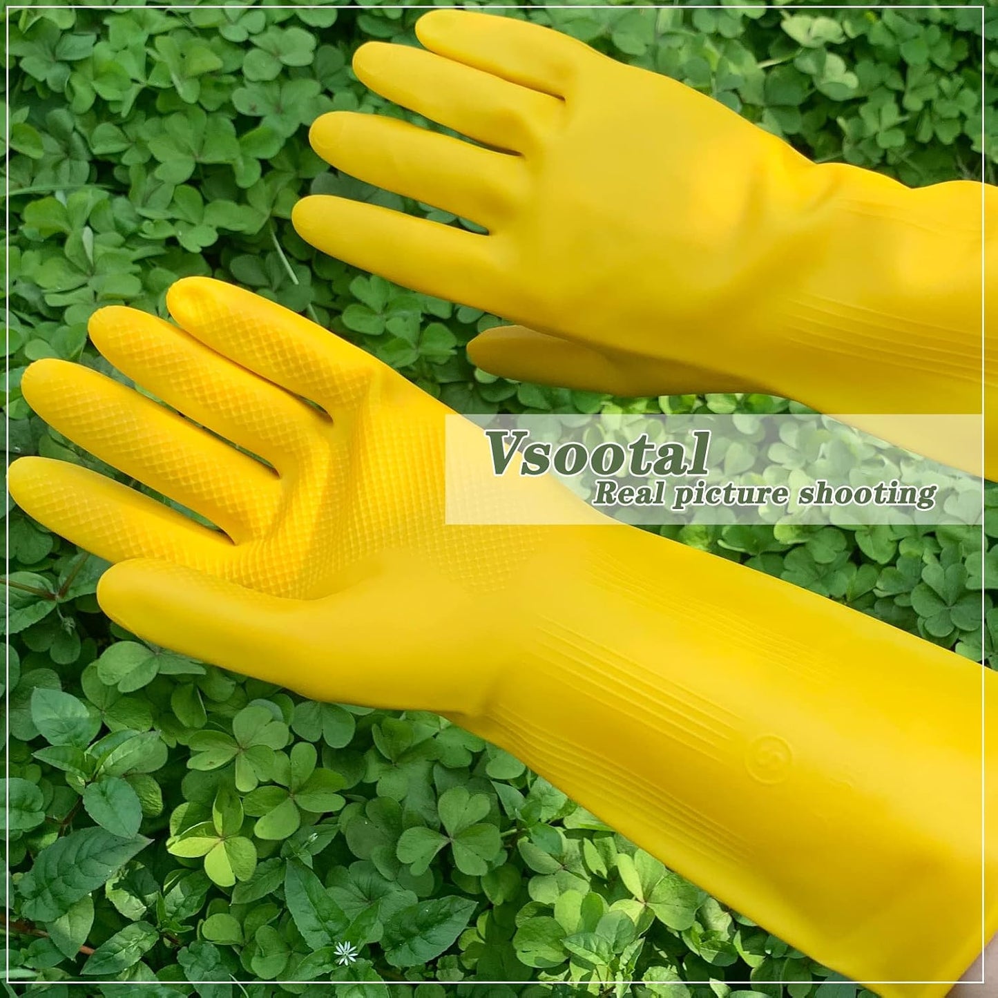 8 Pairs Reusable Household Cleaning Gloves, Rubber Kitchen Dishwashing Gloves,Extra Thickness, Long Sleeves, for Washing Dishes, Pet Care(X-Large, Yellow)