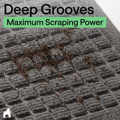 GORILLA GRIP® Ultra Absorbent Front Door Mat Outside Entrance, Traps Dirt and Moisture, HydroABSORB Indoor Outdoor Doormat Holds Up to 1.7 Cups Water, Stain and Fade Resistant Welcome Mat, 29x17 Black