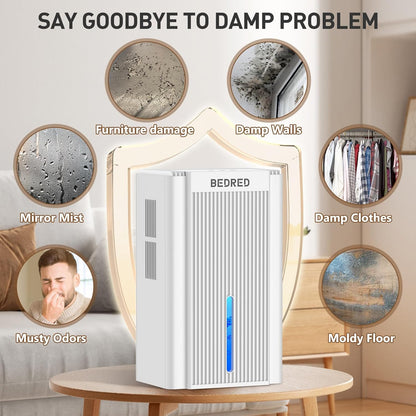 Dehumidifier, 95OZ Dehumidifier for Home 1000 Sq.Ft - Quiet with Auto Shut Off & Relaxing 7 Color Ambient Light,Ideal for Livingroom, Bedroom, Basement(White)