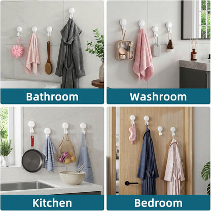 TAILI Suction Cup Razor Holder for Shower Wall 2 Pack, Versatile Suction Cup Hooks for Razor, Towel, Loofah, Squeegee, Cell Phone, Removable Damage-Free Hanging Shower Hook, Shaver Holder, Black