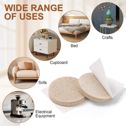 48 PCS Felt Furniture Pads, 1-inch Round Black Chair Felt Pads, Felt Pads for Furniture Feet to Protect The Floor from Scratches,Reduce Noise (Black)