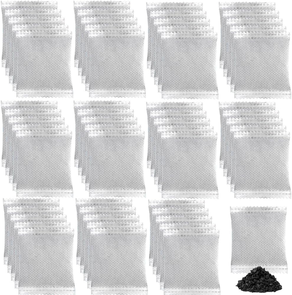 100Pack Natural Activated Charcoal Bags Strong Odor Absorber; 2g/Pack Small Air Purifying Bag for Closet or Car or Shoe ; Air Freshener and Moisture Absorbers for Home,Car,Closet,Shoe,Pets