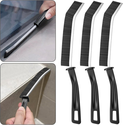 3 Pack Slim-Tip Crevice Cleaning Brushes, Hard Bristle Tools for Hidden Gaps Bathroom Window Tracks Toilet Edges, Household Essential (3 Pack)