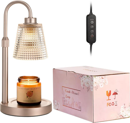 Innqoo Candle Warmer Lamp with Timer, Dimmable Candle Warmer for Jar Candles, Height Adjustable Wax Melts Warmer, Birthday Gifts for Women Mom, House Warming Gifts New Home Decor