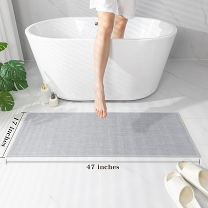 chakme Bathroom Rugs Mat 24x17, Ultra Thin Non Slip Bath Mat Small Quick Dry Absorbent Bath Mat for Bathroom Floor, (Dark Beige, 24"x17")