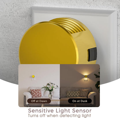Briignite Night Lights Plug into Wall [2 Pack], White Night Light Dusk to Dawn Sensor Nightlight, Brightness Adjustable 3000K Soft White, Plug in Night Light for Bedroom, Hallway, Stairs, Kitchen