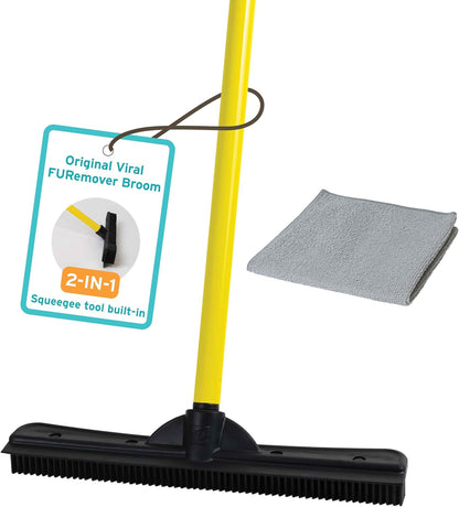 FURemover Pet Hair Removal Rubber Broom, 18" Broom Head