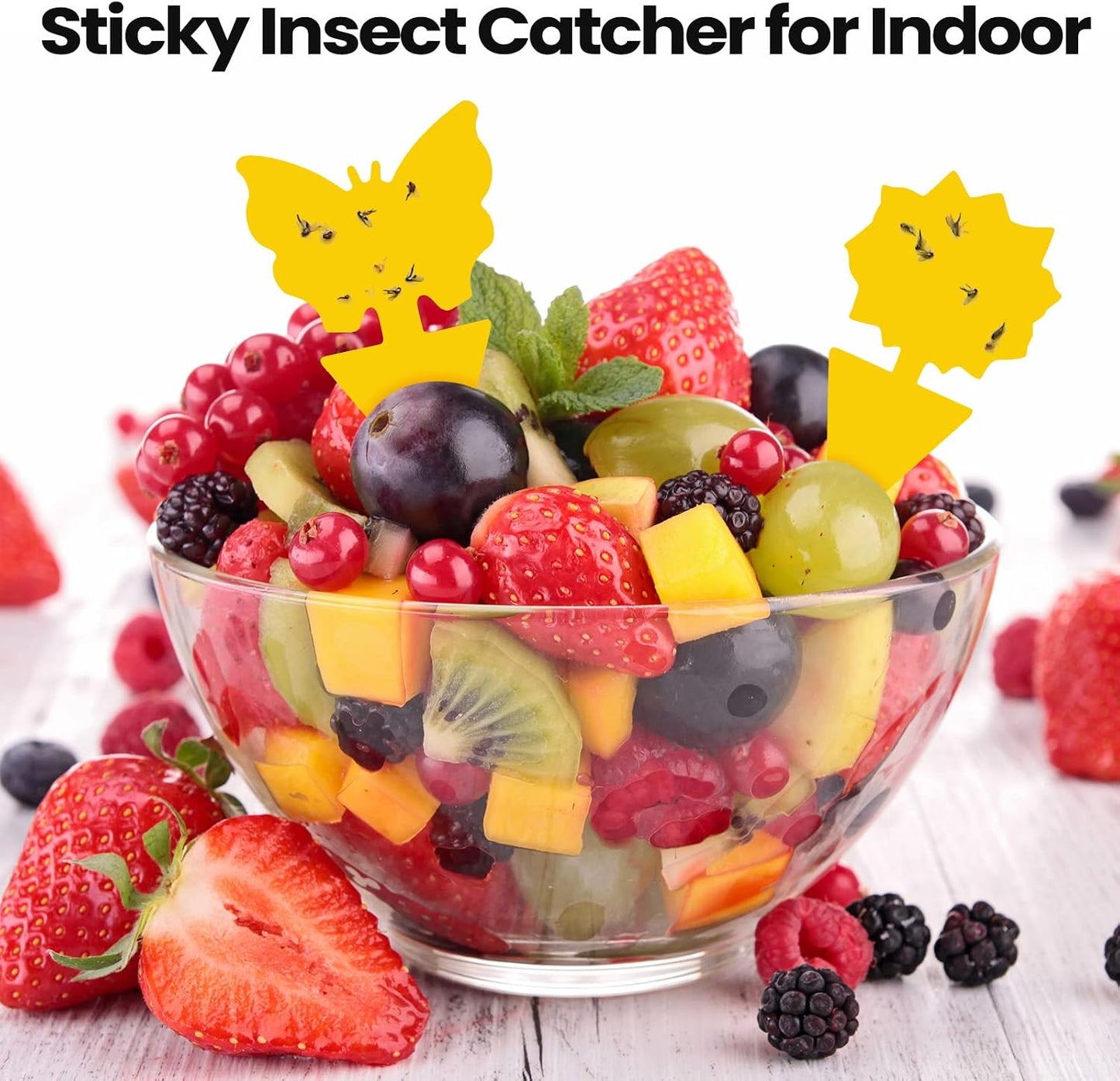 200 Sheets Fruit Fly Sticky Traps for Fruit Fly Gnat Trap for House Indoors Sticky Traps Catcher for Gnats Fungus Gnats Mosquito Catcher for Kitchen Outdoor Plants(Yellow)