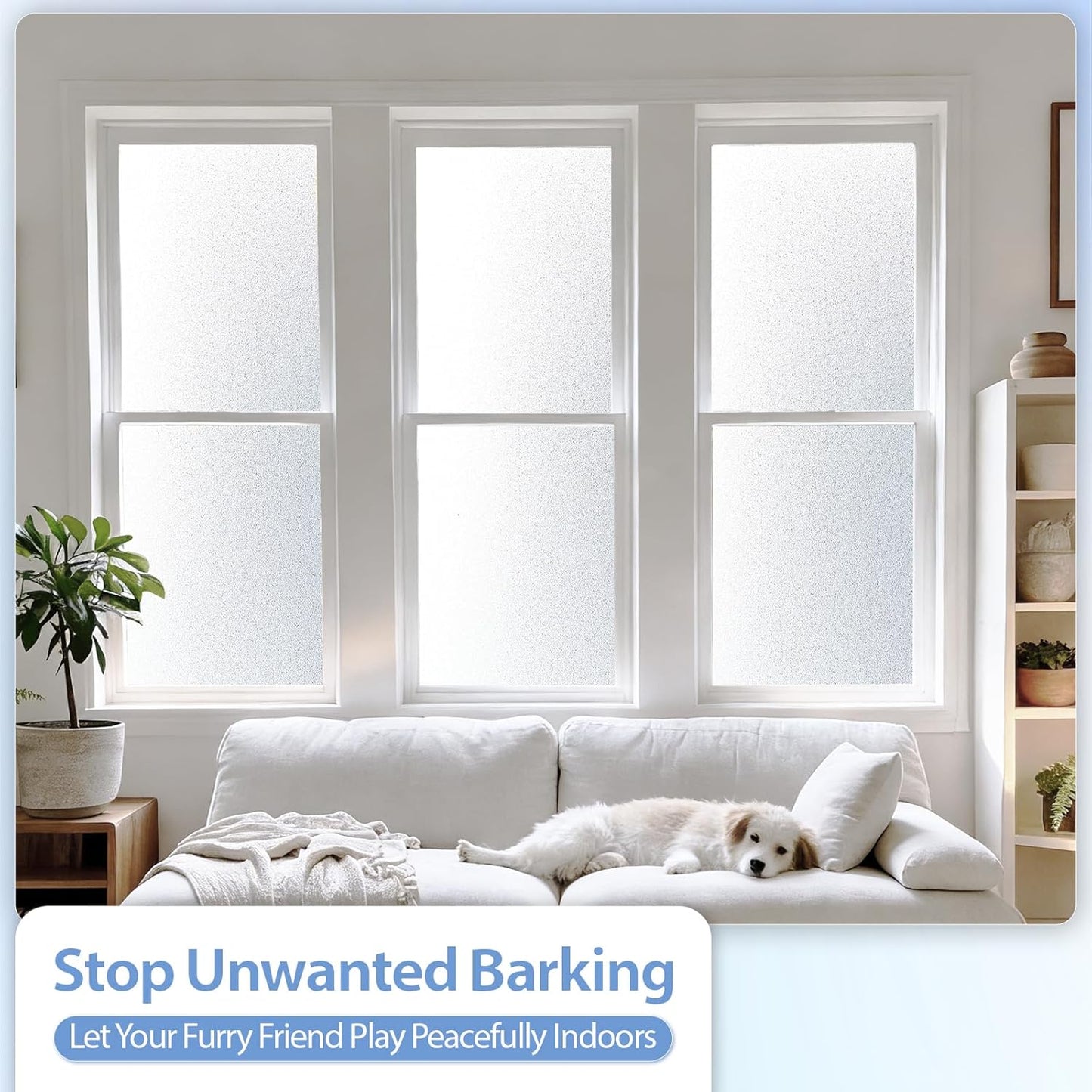 GTJ Frosted Window Privacy Film, Static Cling No Glue Removable Reusable, UV Blocking Glare & Heat Reduction, for Bathroom Glass Door Home Office, 17.5" x 78.7"in