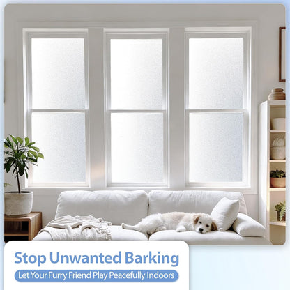 GTJ Frosted Window Privacy Film, Static Cling No Glue Removable Reusable, UV Blocking Glare & Heat Reduction, for Bathroom Glass Door Home Office, 17.5" x 78.7"in