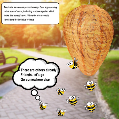 DECYOOL 8 Pack Paper Wasp Nest Decoy Hanging Wasp Deterrent for Wasps Hornets Yellow Jackets