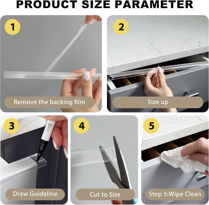 Cabinet Protectors for Kitchen Cabinets, Cabinet Door Protector Trash Drawer Protector Edge Guard, Plastic Slip on Protectors for Cabinets– 3/4" Thick, 18" Length