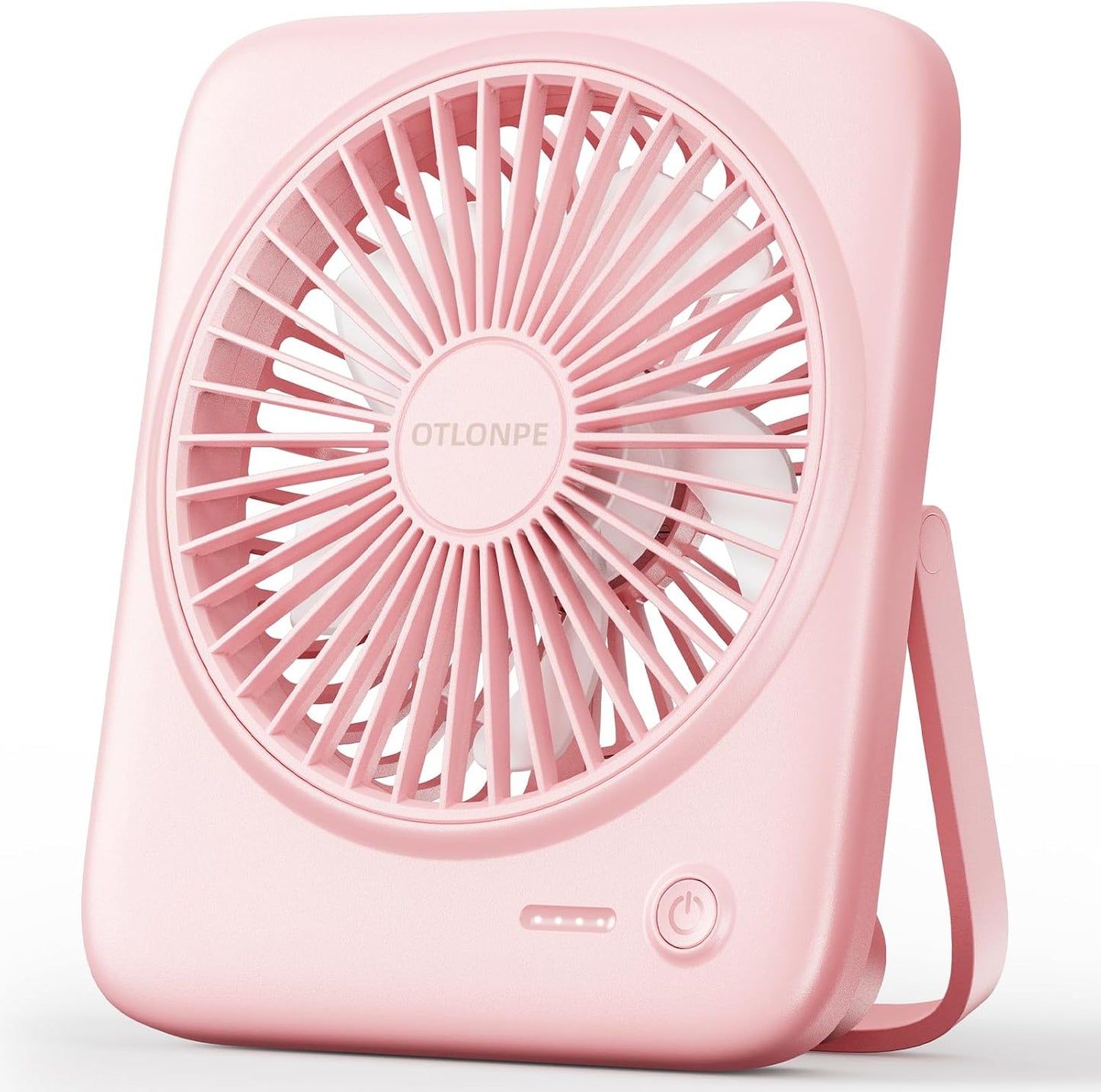 Otlonpe Personal Portable Desk Fan, 4000mAh Small Rechargeable Portable Fan Battery Operated & USB Powered for Travel Sleeping Bedroom Office Home Table, Cordless, Quiet, 4-Speed, 6.5 Inch (Black)