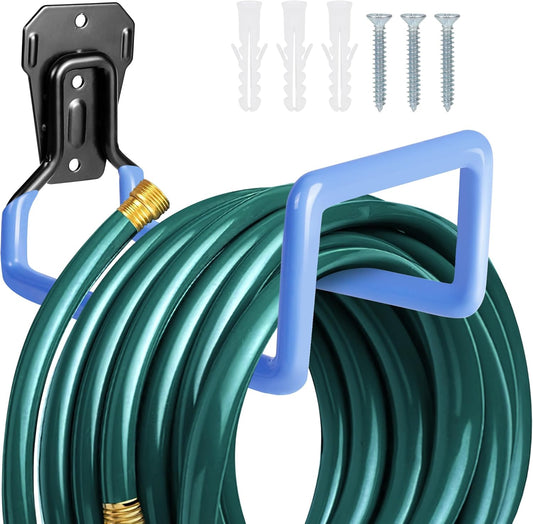 PeoMev 2pcs Heavy Duty Hose Hanger Garden Hose Storage Black Water Hose Holders for Outside Wall Mount Garden Hose Reel Hose Stand