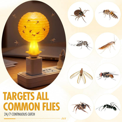 12 Pcs Yellow Sticky Fly Trap Balls Indoor with Light Fruit Fly Gnat Killer 360° Sticky Glue Ball for Indoor Outdoor Plants Gnat Catching, Kitchen, House Plants, Bathroom, Drain