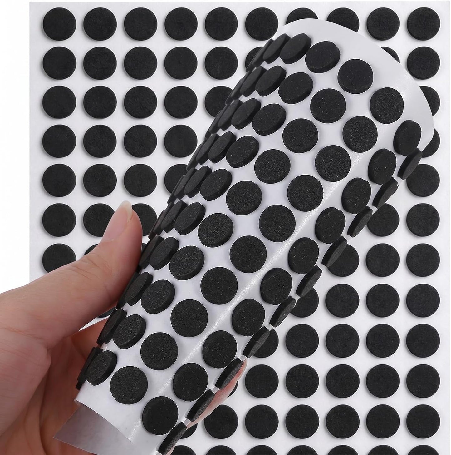 260 Pcs Small Felt Pads, 3/8" Self Adhesive Felt Cabinet Door Bumpers | Round Foam Cabinet Cushion Dots for Furniture Desks Drawers Chair Legs Hardwood Floors (Black)