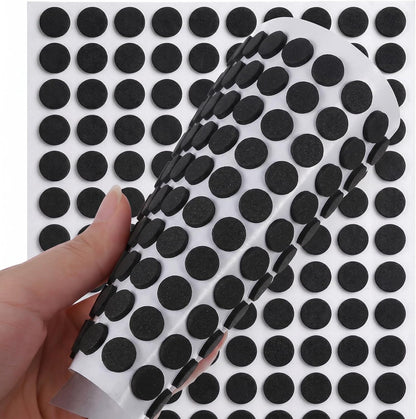 260 Pcs Small Felt Pads, 3/8" Self Adhesive Felt Cabinet Door Bumpers | Round Foam Cabinet Cushion Dots for Furniture Desks Drawers Chair Legs Hardwood Floors (Black)
