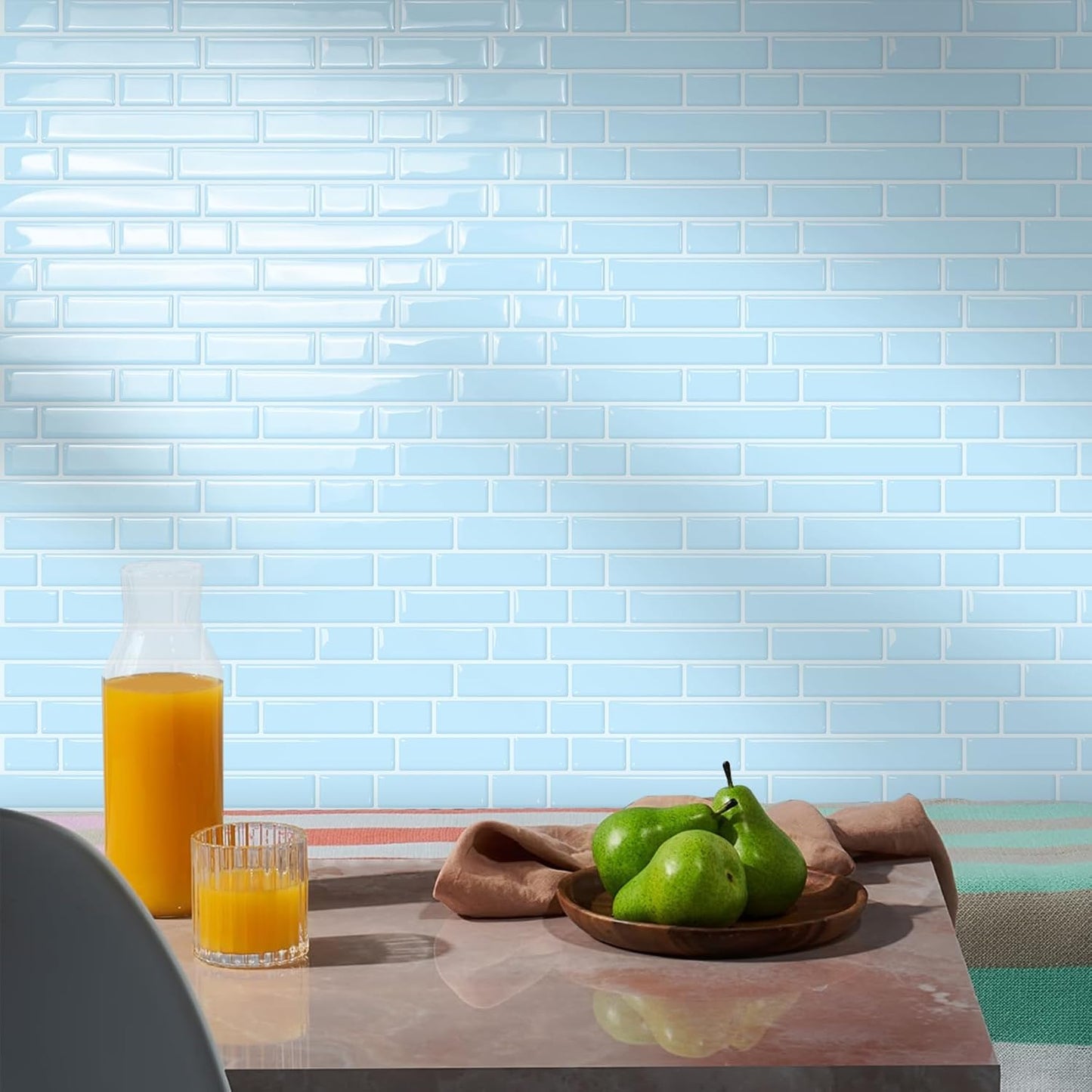 STICKGOO Peel and Stick Backsplash - 10 Sheets of 12”×12” - 3D Self Adhesive Peel and Stick Tile Backsplash for Kitchen & Bathroom