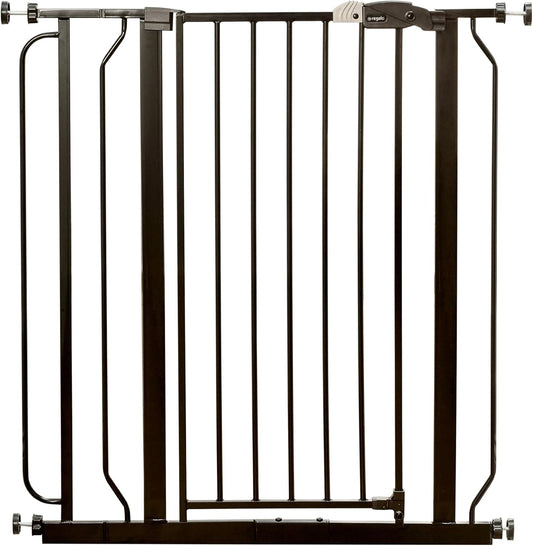 Regalo Safety 29-38.5" Baby Gate for Doorways & Bottom of Stairs, Pressure Mounted Baby Gate with Door for Babies, Toddlers & Pets, Tested & Safe for 30 Years, American Designed, American Owned, White