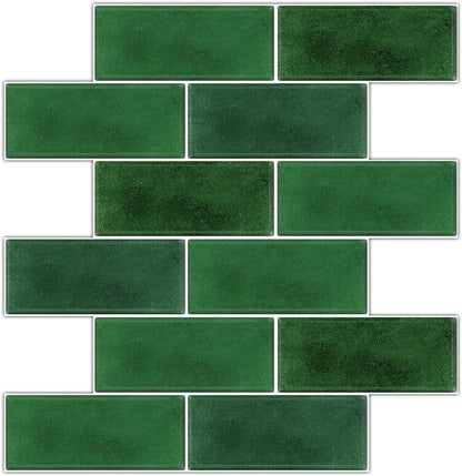 10 Sheets Peel and Stick Backsplash for Kitchen 12"X12" Back Splash Adhesive Subway Wall Tile Flat Vinyl Sticker for Bathroom on Renter Friendly Marble 2-6 (Not 3D Tile)