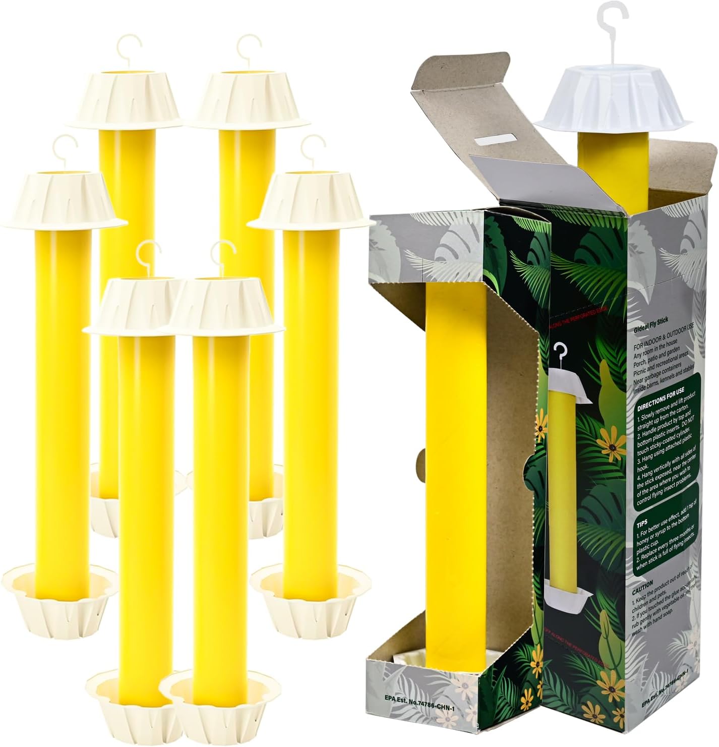 Gideal 2-Pack Yellow Sticky Fly Traps Pest Control for Indoor/Outdoor Use, Gnat Trap for Flying Plant Insect