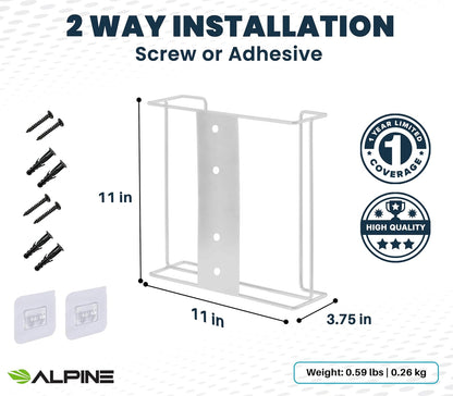 Alpine Glove Holder for Wall Mount - Latex Glove Holder Wire Glove Dispenser for Wall Disposable Glove Box & Tissue Box - Fits 2 Boxes (Black)