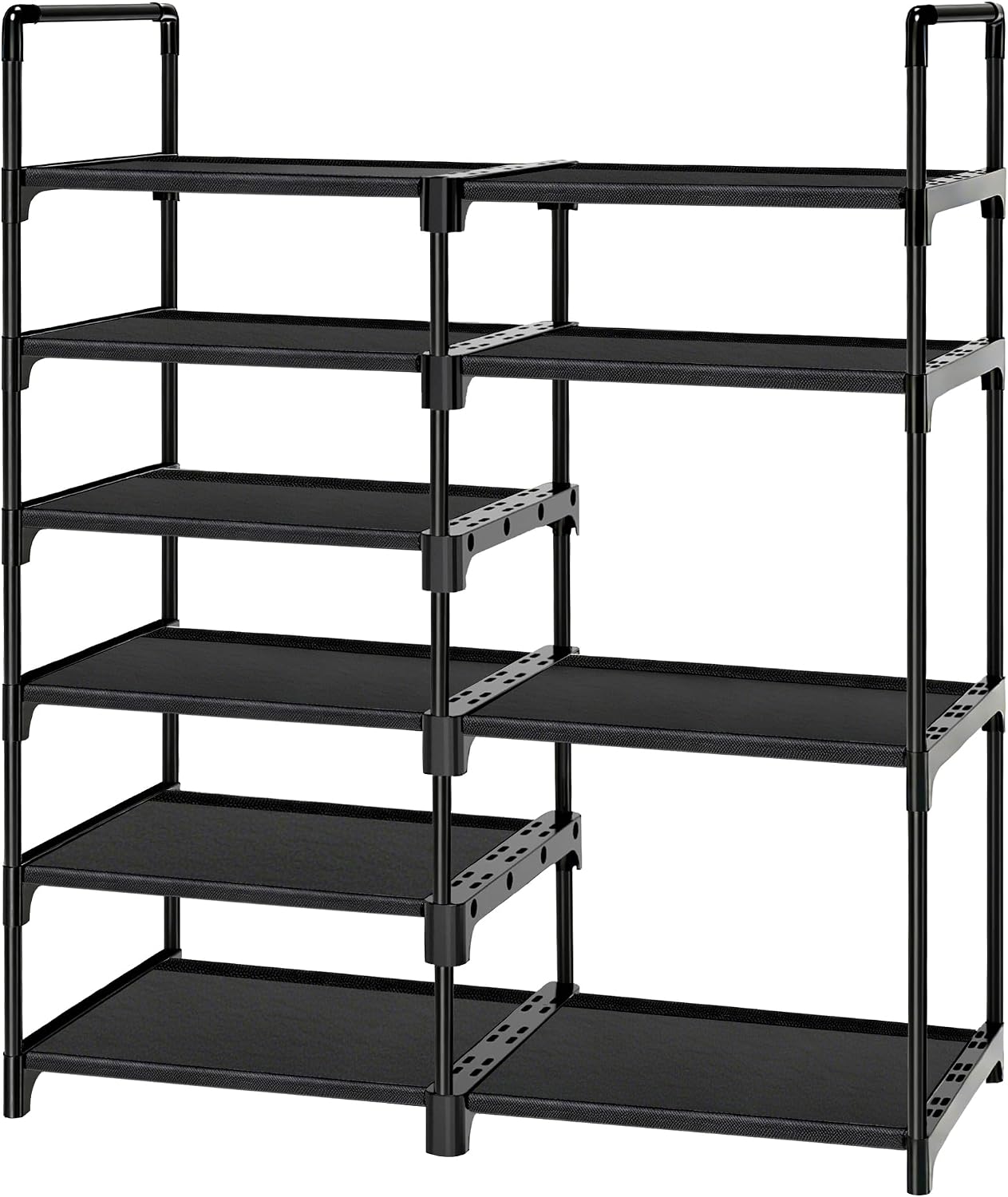 6-Tier Shoe Rack Large Capacity,Durable Shoe Organizer Storage for 20-26 Pairs of Shoes and Boots,Heavy Duty Free Standing Shoe Stand for Closet,Entryway and Garage (Black)