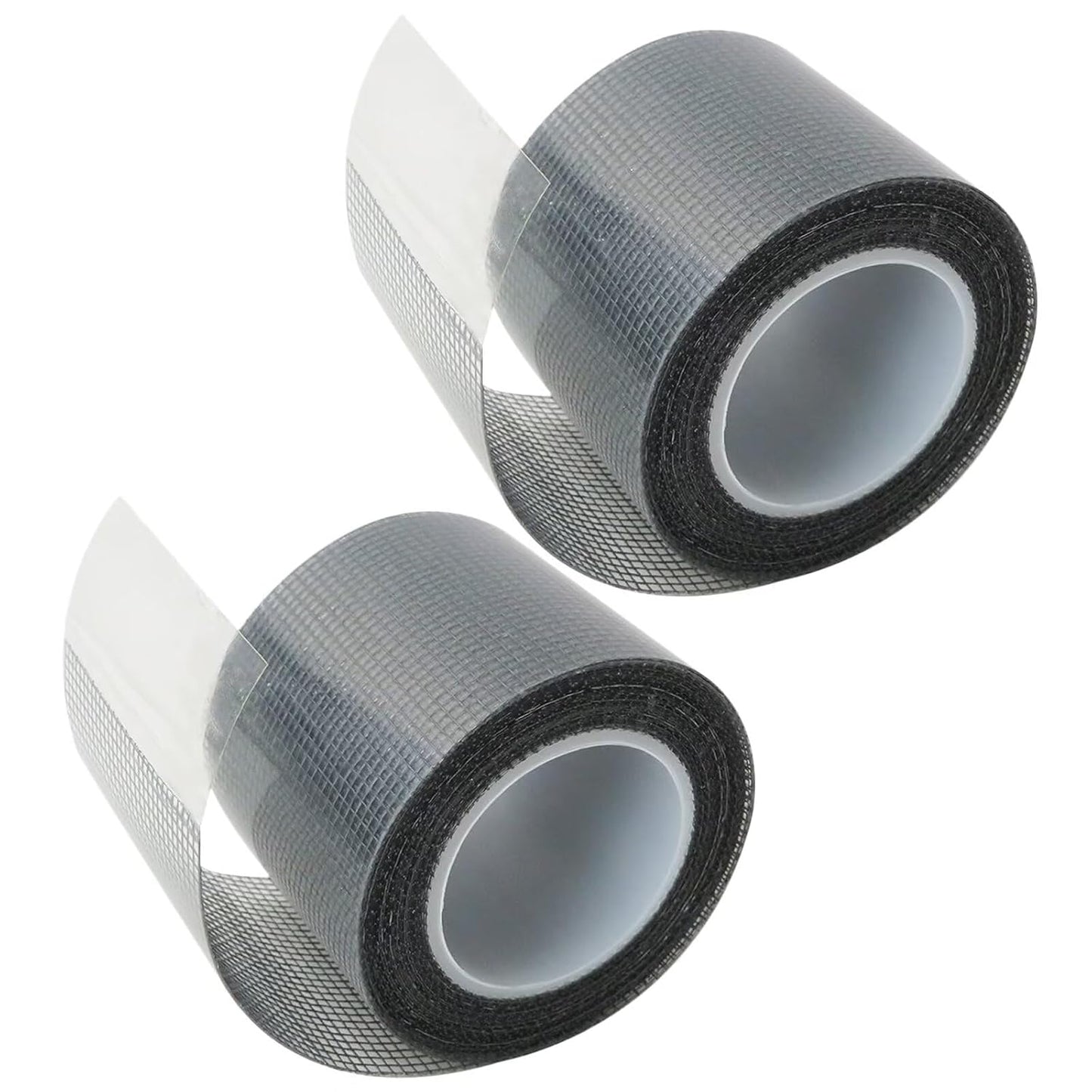 GRABOTE 2 Pack Window Screen Repair Kit 16.5FT 3-Layer Strong Adhesive & Waterproof Tape Fiberglass Covering mesh-Screen Door Patch Repair Kit (Black)